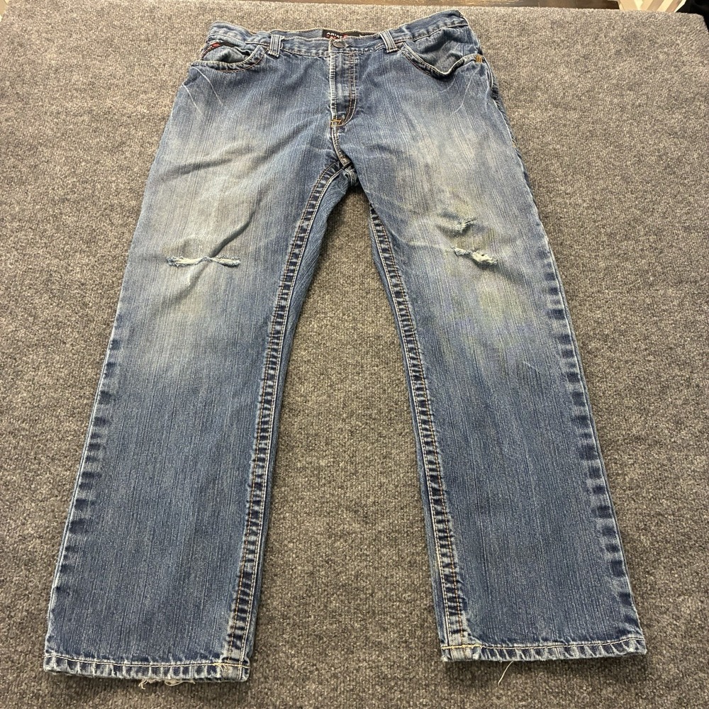 Ariat M4 Relaxed Boot Workwear Faded FR Denim Jeans Mens 36x30 Ripped